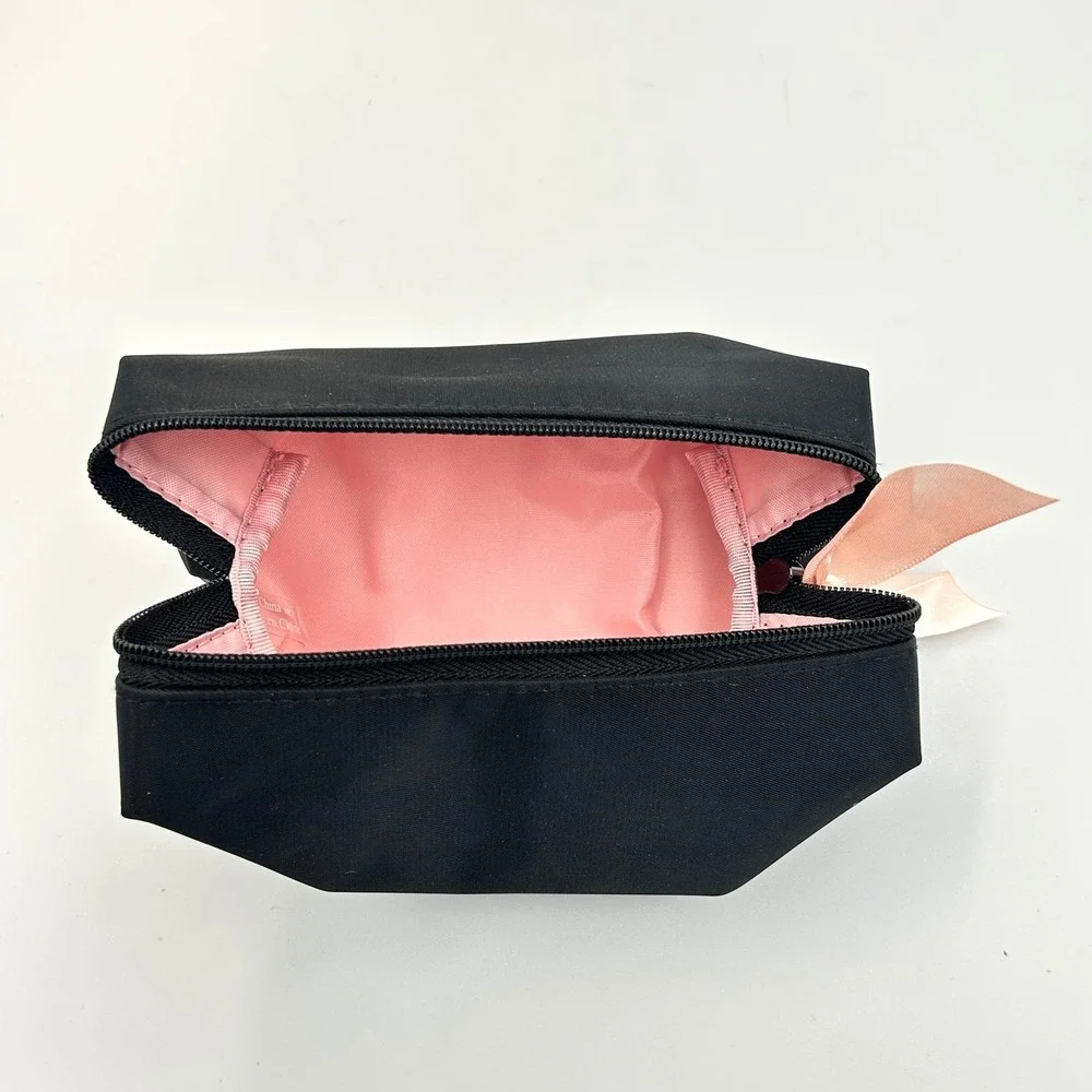 Mary Kay Makeup Bag Travel Cosmetic Pouch Black Pink Satin Coqette NEW